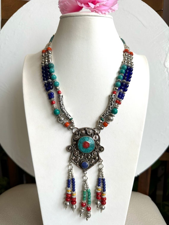 Stunning Tibetan Style Tribal Theme Three Strand Handmade