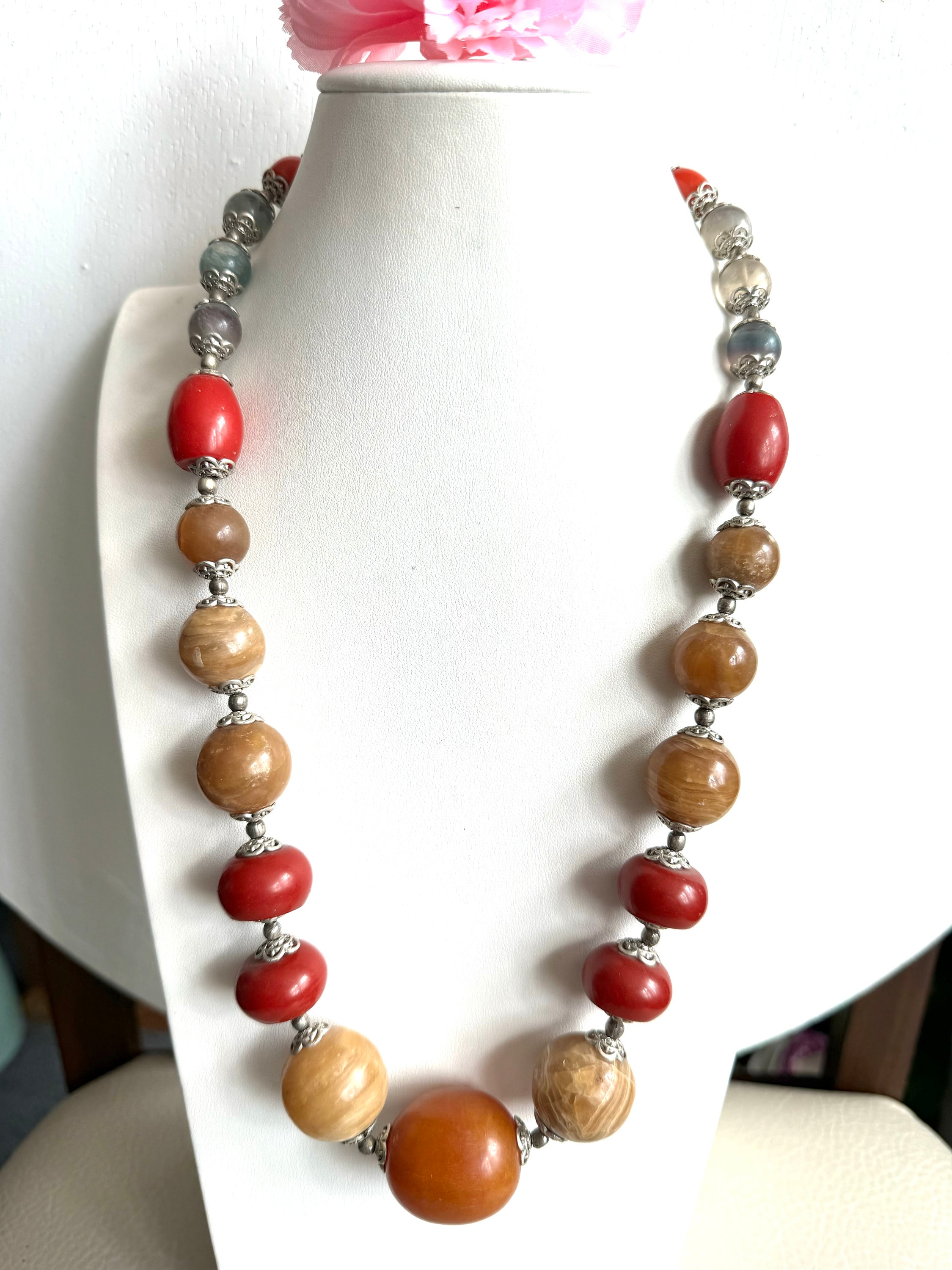 Vintage and Beautiful Tibetan Style Handmade Necklace With Vintage and Beautiful Tibetan Style Handmade Necklace With