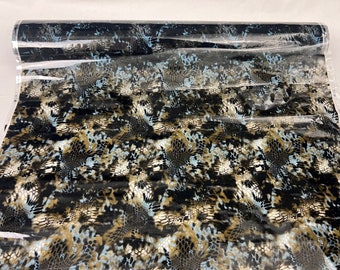 Hydrographics Film Water Transfer Zilver, Zwart, Blauw en Grijs Slangenleer Transparante verpakking 0,5 m x 40 m+