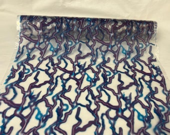 Hydrographics Film Water Transfer Blauw en Paars Verlichting Transparant Wrap 0,5m x 40m+
