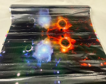 Hydrographics Film Water Transfer Nebula Space Galaxy Planeten Mars en Aarde Transparant Wrap 0.5m x 40m+