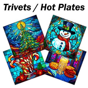 Christmas "Stained Glass Style" Trivets