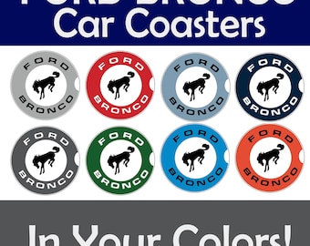 Customizable Ford Bronco Car Coasters - Set of 2