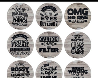 Funny Sarcastic Car Coasters