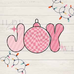 JOY Moda Navidad PNG Disco Sublimación Rosa Color Rosa Navidad SVG