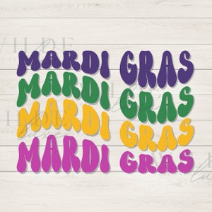 Trendy Mardi Gras Wave PNG New Orleans SVG Sublimation JPG Louisiana Mardi Gras