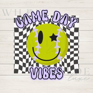 Purple Softball Game Day PNG Purple School Spirit Softball SVG Sublimation Trendy Game Day
