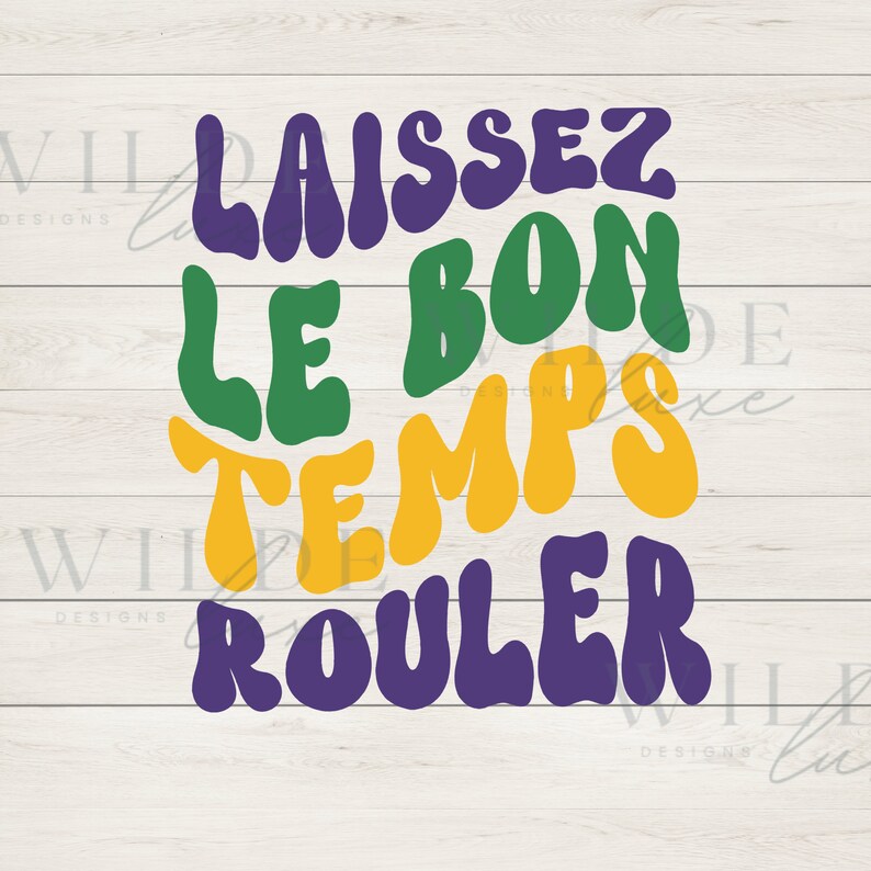 Trendy Mardi Gras PNG With Shadow and Without Shadow Laissez Le Bon