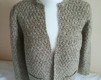 Cardigan tricoté à la main - Beige