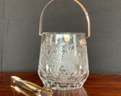 Nachtmann Lead Crystal Ice Bucket with Tongs, Traube Style, German