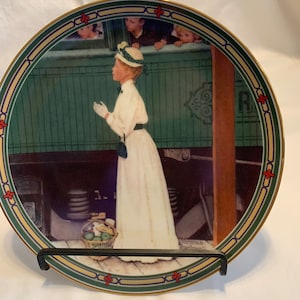 Collectible Norman Rockwell Plate, &quot;A Mother&#39;s Welcome&quot;, American Dream Collection, Limited Edition, 1986
