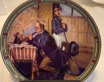 夕べの休息 - コレクタープレート - ノーマン・ロックウェル作 - Etsy 日本