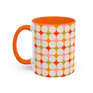 Vibrant Accent Coffee Mug Mid Century Modern 11 oz and 15 oz