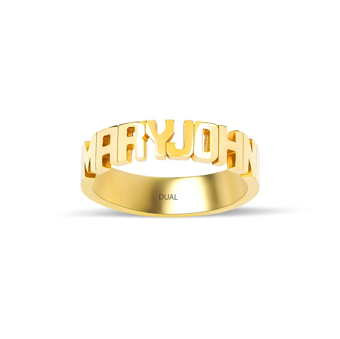 Personalized Gold Ring / Gold Name Ring / 14K Solid Gold Personalized