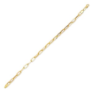 Gold Bracelet / 14K Solid Gold Paper Clip Bracelet / Fancy Gold Chain Bracelet / Handmade Gold Chain / Dainty Gold Bracelet / Dual Jewellery 14K Yellow Gold