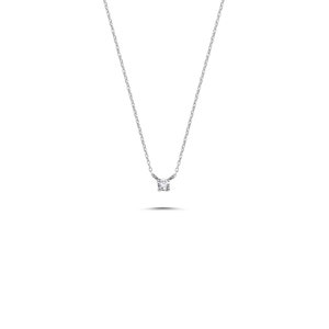 Solitaire Diamond Necklace 14K Solid Gold / Layered Diamond Necklace / Dainty Diamond Necklace / Rose Gold Prong Necklace / Dual Jewellery image 5