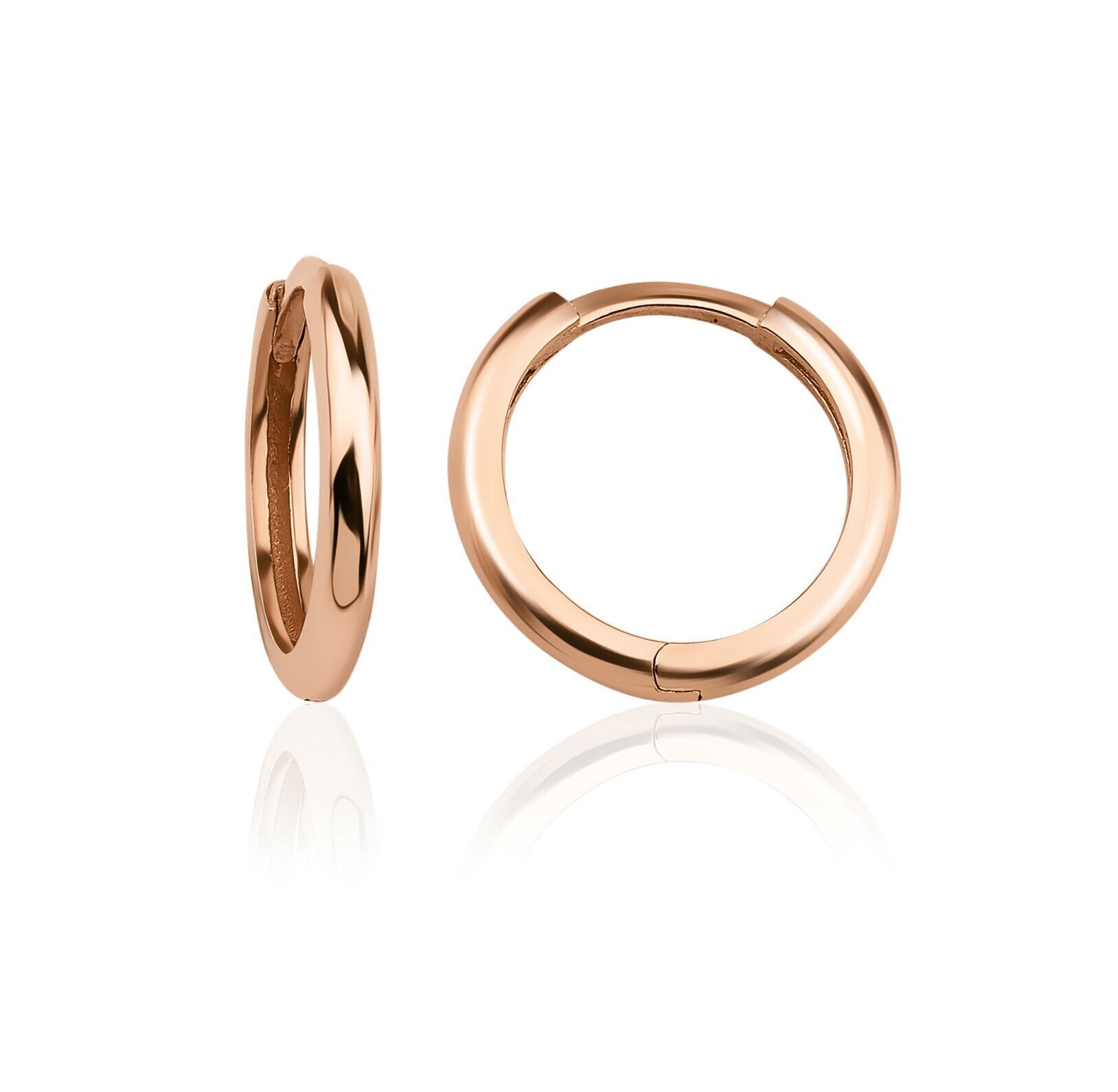 Buy gold earrings 14k solid gold small hoops gold huggies plain