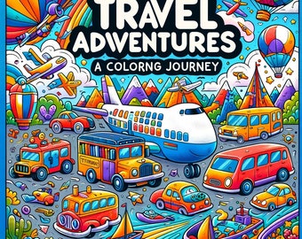 Printable Travel Adventures: A Coloring Journey - 10 Coloring Pages - Instant Download