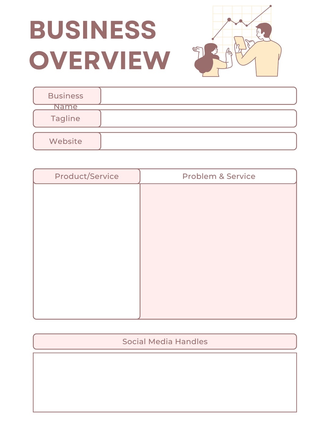 Overview Sheet Minimal Business Overview Sheet Planner - Etsy