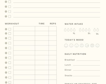 Black White Monthly Goals Planner - Etsy