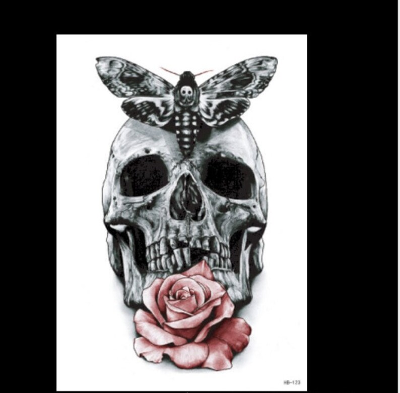 Arm Temporary Tattoo Skull Body Art Tattoo Etsy