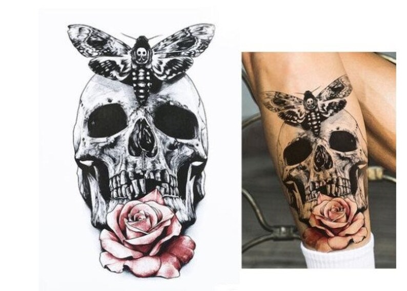 Arm Temporary Tattoo Skull Body Art Tattoo Etsy