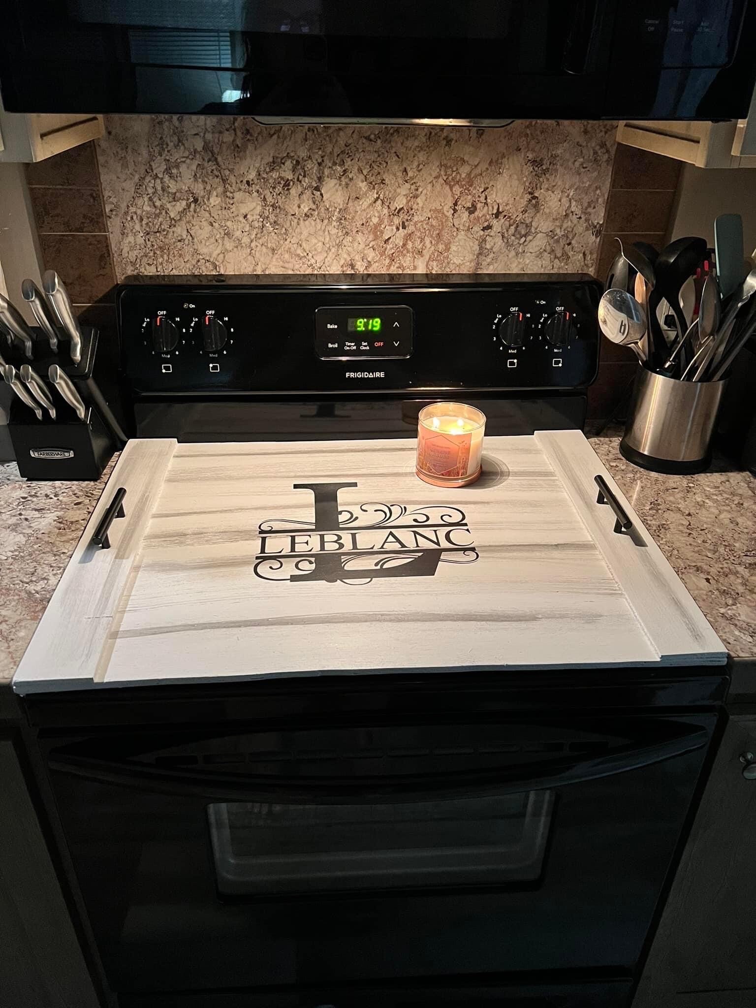 Distressed black Stovetop cover - Signs for Design