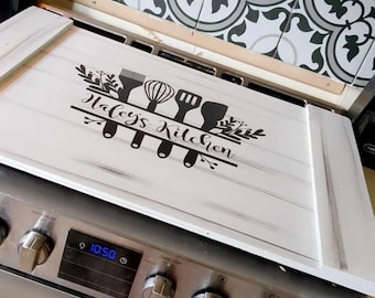 Customizable Handcrafted Stove Cover, Decorative Kitchen Decor (22 x 30")
