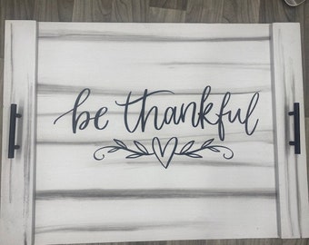 Customizable Farmhouse Stove Cover with "Be Thankful" Design
