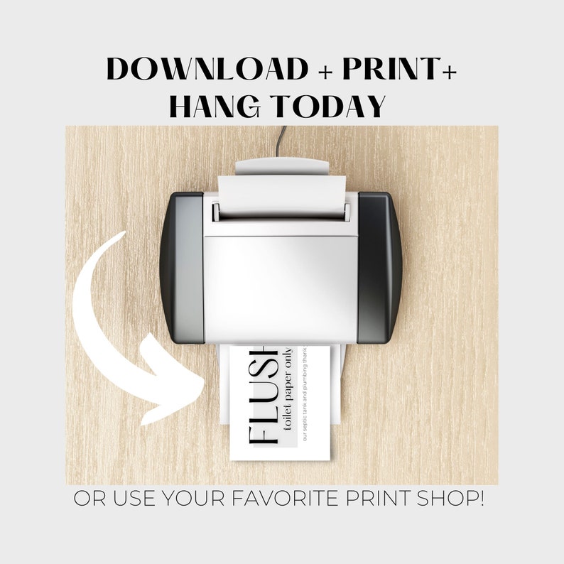 Airbnb Flush Toilet Paper Only Sign Septic Tank Reminder, Airbnb Toilet