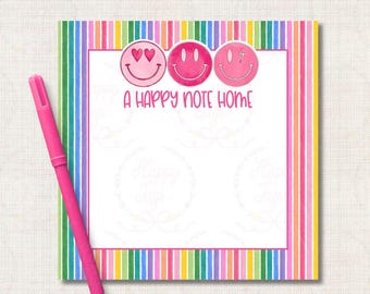 Colorful Custom Monogram Notepad 4.25x5.5" or 5x5" | Personalized Printed Stationery