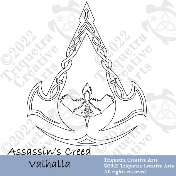 Assassin's Creed Valhalla Silhouette SVG/DXF/PNG