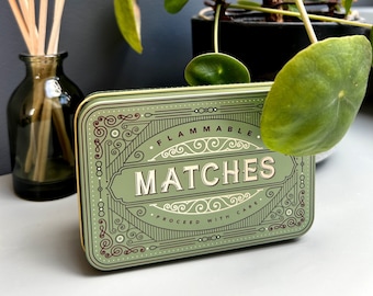 Matchbox Match Tin Metal Box Storage Holder Matches Firelighters