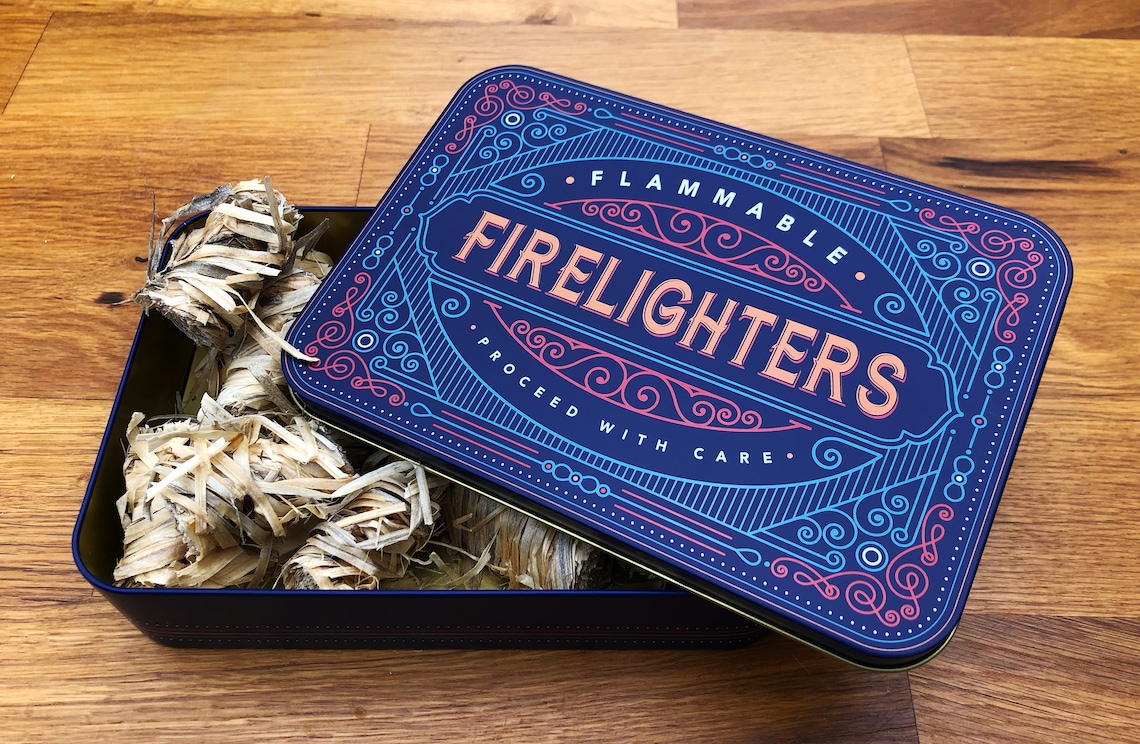Firelighter Box Metal Tin Storage Holder Fire Lighter Matches Etsy UK