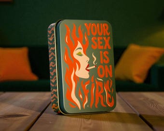 Sex on Fire - Match Tin | Metal Box Storage Matches Firelighters Starter Housewarming Fireside Gift Christmas Stocking Filler Present