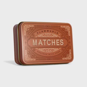 Firelighter Box Metal Tin Storage Holder Fire lighters Matches Camp Fire Stocking filler BBQ Housewarming Fireside Gift Mens Christmas Gift Bild 12