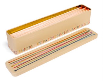 Matchsticks Extra Long Match Tin Metal Box Storage Matches Housewarming Fireside Gift Christmas Stocking Filler Present Candle Mantel Decor
