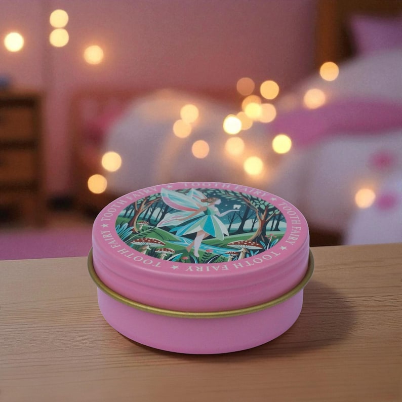 TINIT's Tooth Fairy Tin - Lost teeth baby teeth box storage keepsake boy girl child christening gift present birthday Christmas shower image 10