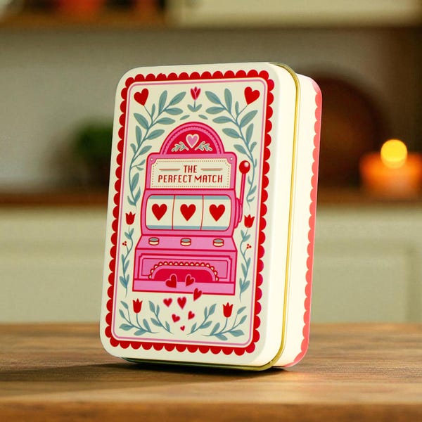 The Perfect Match - Match Tin | Metal Box Storage Matches Firelighters Starter Housewarming Fireside Gift Christmas Stocking Filler Present