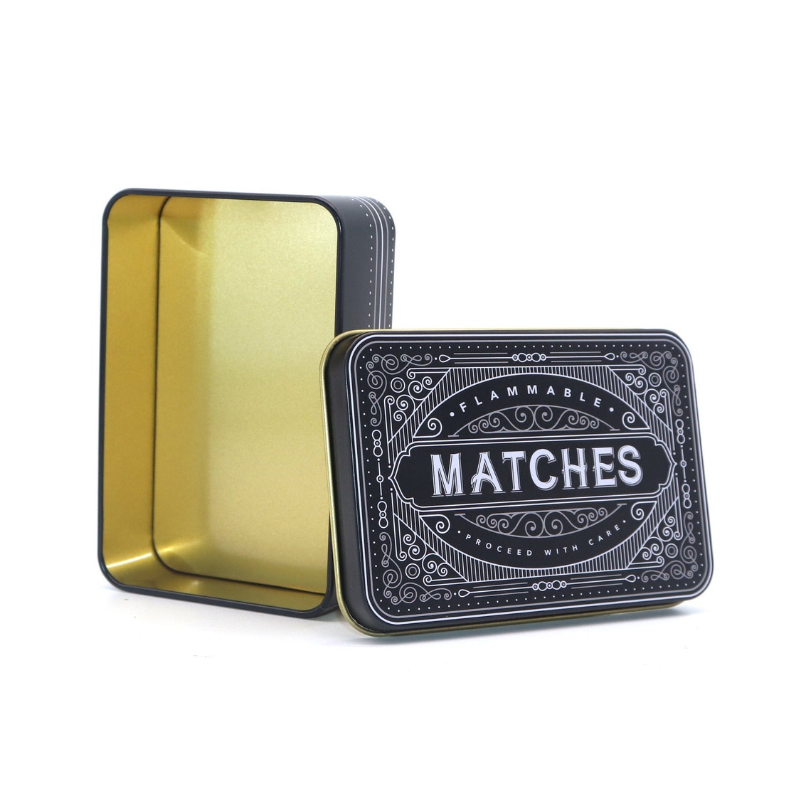 Firelighter Box Metal Tin Storage Holder Fire Lighter Matches Etsy UK