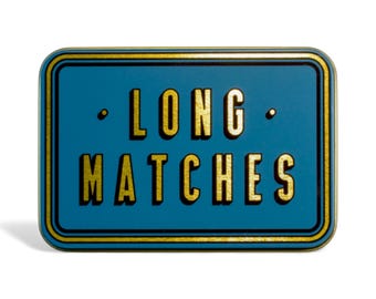 Long Match Tin Metal Box Storage Matches Firelighter Housewarming Fireside Gift Christmas Stocking Filler Present Candle Mantel Decor