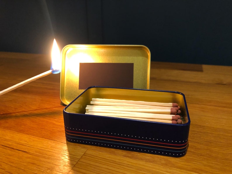 Matchbox Match Tin Metal Box Storage Holder Matches Firelighters