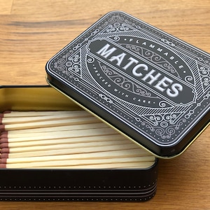 TINIT Firelighter Tin - Storage Accessory Metal Tin Natural Woodburner Fire Stove Fireplace Fireside Mens Gift Present BBQ (Cream