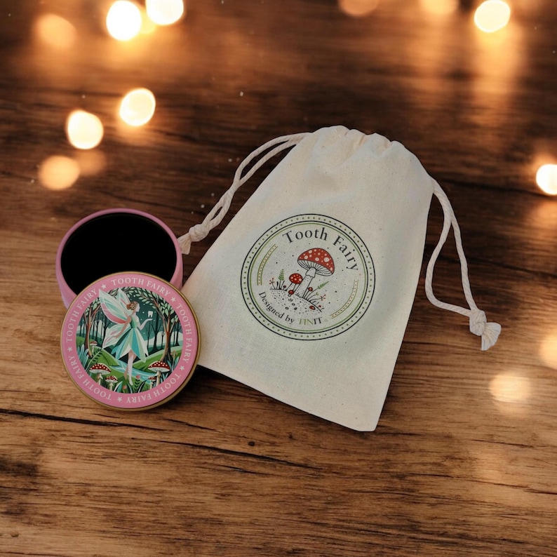 TINIT's Tooth Fairy Tin - Lost teeth baby teeth box storage keepsake boy girl child christening gift present birthday Christmas shower image 3