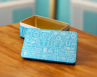 Stuff Tin Man Tin Random Miscellaneous Storage Tin University Gift Uni Teenage Boy Keepsake Box Christmas Present
