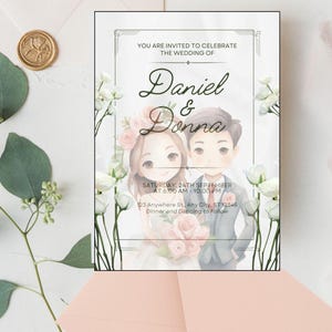 Carte de mariage personnalisée drôle PDF Carte de félicitations de mariage floral personnalisée Modèle imprimable à téléchargement immédiat