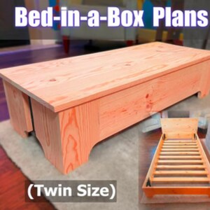 May include: A wooden bed frame in a box, ready to be assembled. The frame is made of natural wood and has a simple design. The bed is a twin size. The image also shows the assembled bed frame with slats.