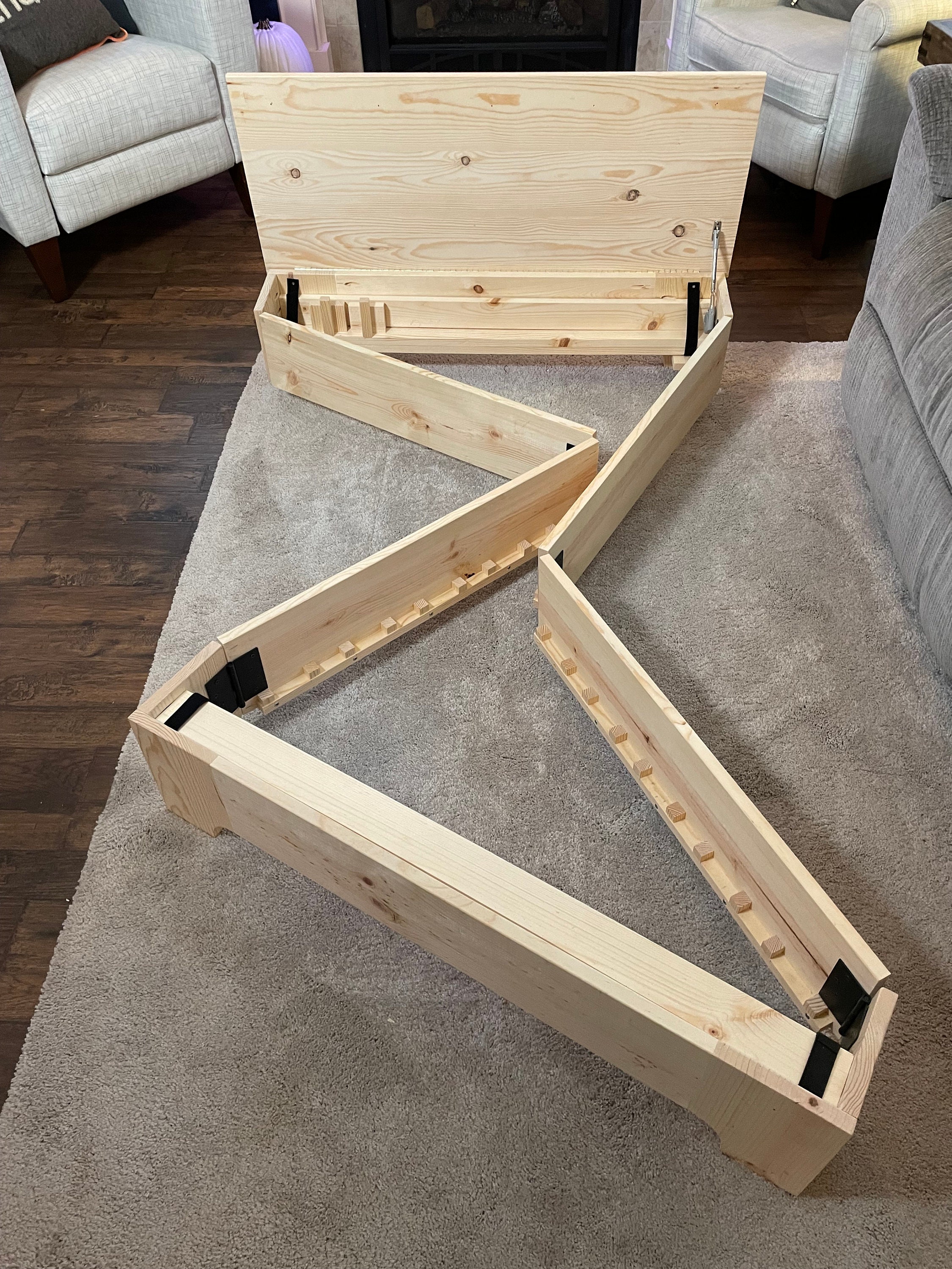 Folding Bed in a Box Plans Woodworking Project Etsy