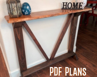 Live Edge Console Table Woodworking Plans (PDF)
