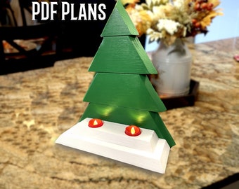 Wooden Christmas Tree Candle Holder ~ PDF Plans | Woodworking Plans | Plans for Wooden Christmas Tree